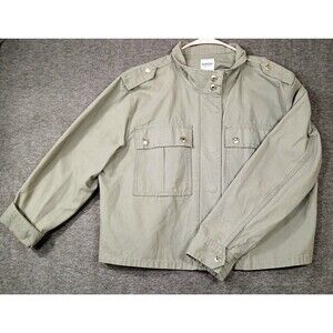 Kenzie Jeans Olive‎ Green Denim Snap Up Utility Jacket Size XL Style ENG02287X